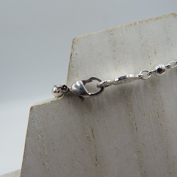 Napier Necklace Silver Tone 18" Station Multi Bead Chain Link Spacers Vintage - Picture 4 of 5